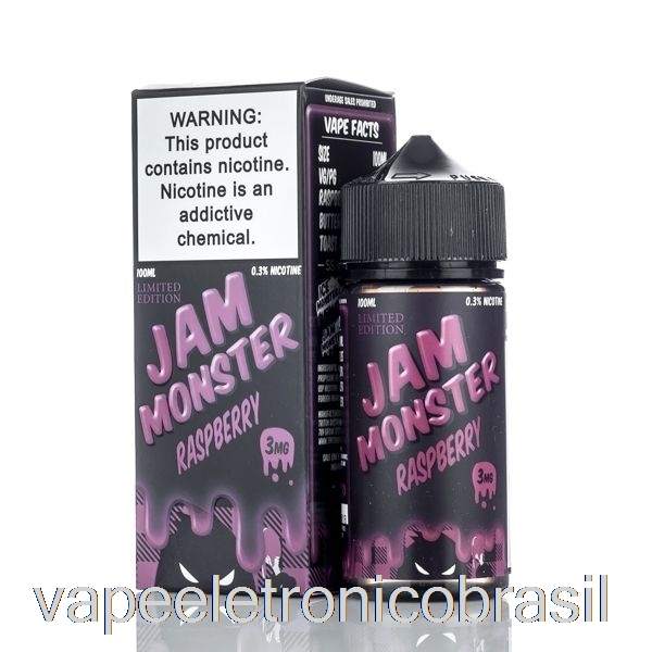 Vape Recarregável Framboesa - Jam Monster - 100ml 0mg